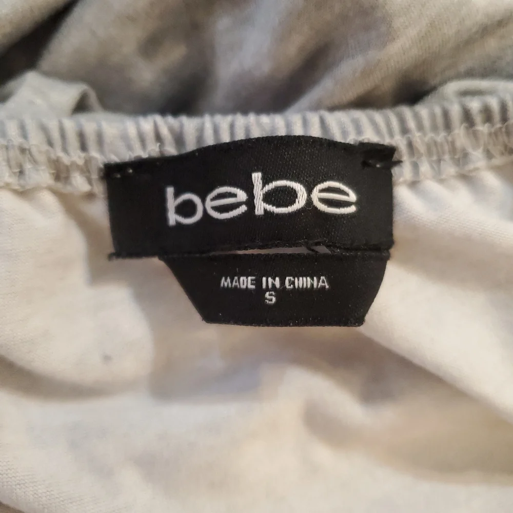 Bebe Silver Gray Maxi Bling Logo Sundress Size Small‎